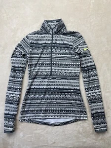 Nike Pro Sweatshirt Womens Small Pullover Hyperwarm DRI-FIT Half Zip 1/2 Gray - Picture 1 of 9