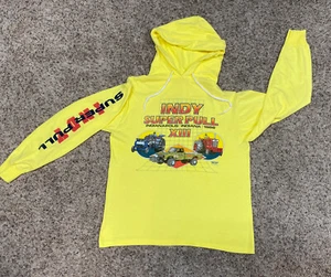 VTG Indy 1986 Superpull X111 Long Sleeve Hooded Graphic Tee Shirt Size Med - Picture 1 of 6