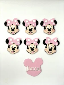 Minnie Mouse Edible handmade 6 + 1free Birthday Cupcakes Toppers - Picture 1 of 1