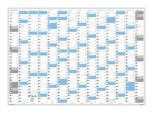 XL Wandkalender gerollt Wandplaner DIN A1 2026 (blau2) große Tageskästchen - Bild 1 von 5