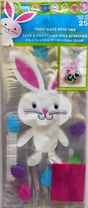 New 25 Easter Egg Chick Cellophane Treat Bags with Ties ~ Bunny - Picture 1 of 1