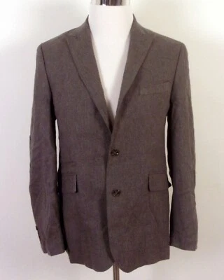 全新带标签 全新 Joseph Abboud 男式灰色亚麻棉人字形西装外套 运动外套 尺寸 M — 第 1/4 张图片