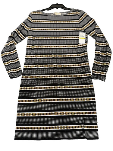 Abito Michael Kors M Basics taglia M nero con geometria nuovo con etichetta $68