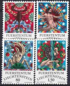 Liechtenstein 1978 Yvert 654/57 Zodiac MNH VF - Imagen 1 de 1