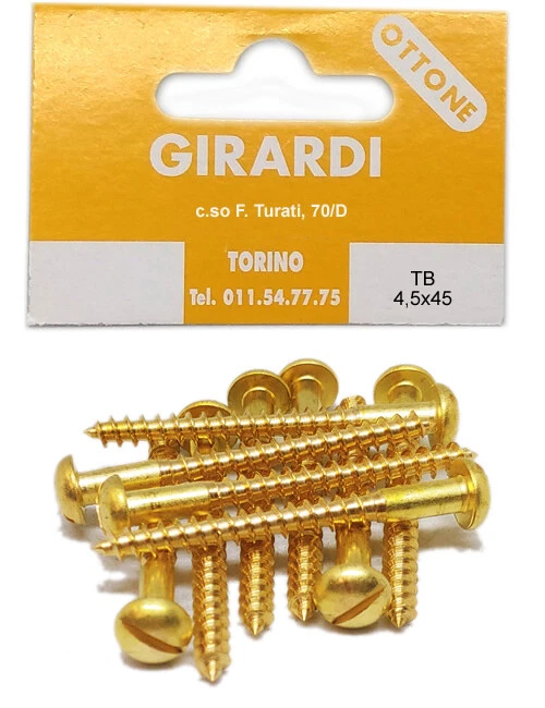 VITE A LEGNO IN OTTONE TESTA BOMBATA mm4,5x45 - DIN 96 - Immagine 1 di 1