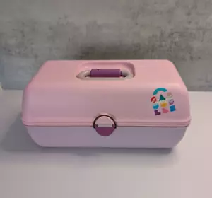 Vintage Caboodles Makeup Art Storage Travel Case #2630 Pink & Periwinkle - Picture 1 of 12