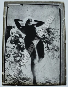 1900 PHOTO SUR PLAQUE DE VERRE NEGATIF FEMME NUE EROTICA ARTISTIQUE 12 x 9 CM - Imagen 1 de 2