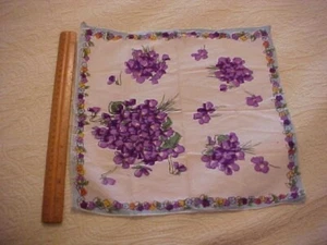 Vintage Hanky w/ Clusters of Purple Violets - Picture 1 of 2