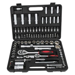 94 Pc Tool Set Kit Mechanics Wrench Socket 1/2" 1/4" Screwdriver DIY w/ Case - Picture 1 of 9
