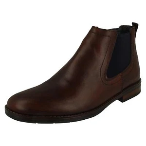 Herren Rieker '10374' Braun Leder Chelsea Boot mit Reißverschluss - Bild 1 von 18