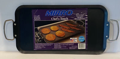 Griddle Non Stick Mirro Double Burner 11” x 20” Chefs Touch USA New With Sticker - Image 1 of 4