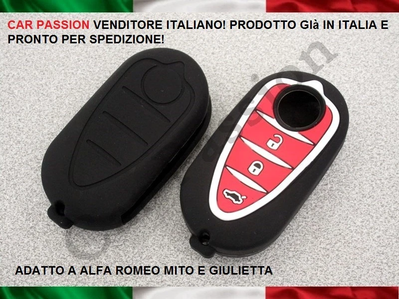 GUSCIO CHIAVE ALFA ROMEO SILICONE GIULIETTA MITO COVER KEY SHELL GOMMA