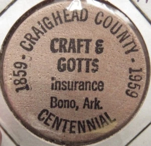 Craft & Gotts Bono 1959, AR madera níquel - token Arkansas Ark - Imagen 1 de 2