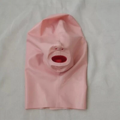 Máscara de látex cobertura total olhos fechados 15cm comprimento tubo nariz dentes vermelhos internos 0,4mm - Imagem 1 de 4