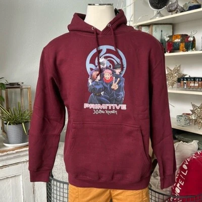 Primitive Jujutsu Kaisen United Sudadera con Capucha Roja Skateboard Nueva con Etiquetas S Foto 1 de 4