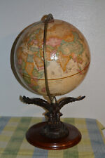 Replogle 12" Tabletop Globe with Brass/ Bronze Eagle ~ Wood Base