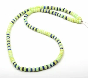 Rare Green Opal & Lapis Lazuli Beads 18 Inch Strand 3-5 MM Smooth Rondelle Beads - Picture 1 of 4