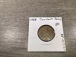 1868 Two-Cent Piece U.S. Civil War Era Copper Coin-VF Condition-091324-29 - Picture 1 of 4