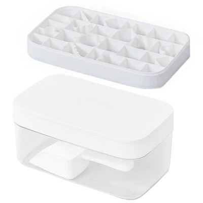 Cubo de hielo creativo molde silicona rejilla hielo hogar caja de almacenamiento de hielo con tapa Foto 1 de 3