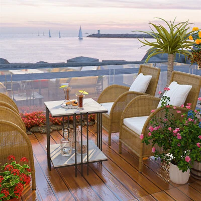 Nordic Square Bedside Table Sofa Side Table Marble End Tables for Small Spaces  - Image 1 of 4