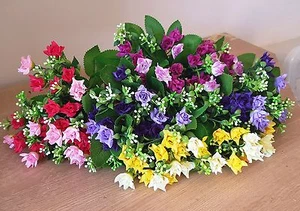 Kunstblume Rose Strauß Pflanzen Graskopf Blumen Gartendekoration Seide - Bild 1 von 9