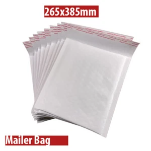 265x385mm Bubble Bags Mailer Envelopes White Plain Kraft Paper 90 PCS - Picture 1 of 11