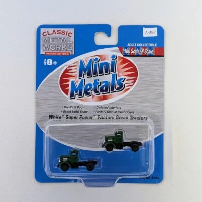Classic Metal Works 51138 N Scale 2 Pack White Super Power Factory Green Tractor - Image 1 of 2