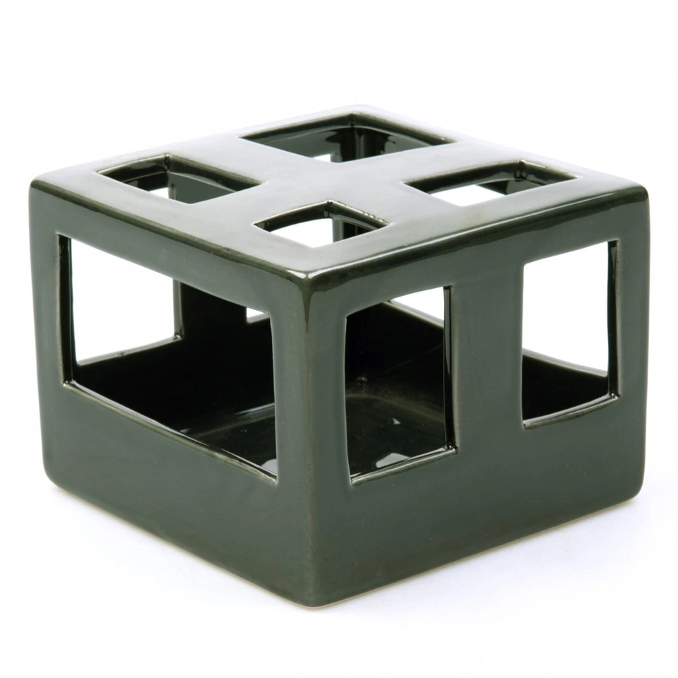 Dekoobjekt Vase grün eckig im 10x13,5 cm Blumenvase Designvase Blumen Blumendeko - Bild 1 von 1