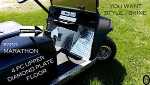 Ezgo Marathon Golf Cart Placa de diamante de aluminio altamente pulido 4 PC PISO superior - Imagen 1 de 7
