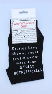 What'd You Say Unisex Crew Socks Studies Have Shown Smart People Swear More - Picture 1 of 1