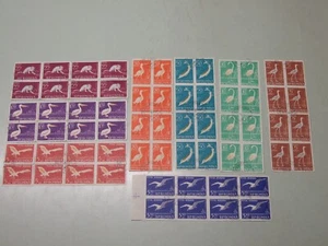 ROMANIA BIRDS 1957 STAMPS DANUBE DELTA FAUNA 8 BLOCKS USED R.P.ROMINA - Picture 1 of 4