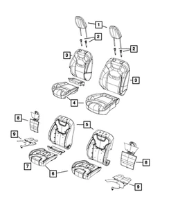 Funda Cojín Asiento Delantero Izquierdo Mopar Original 6DG67HL1AB - Imagen 1 de 1