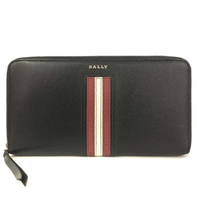 Cartera Larga EGA BALLY Logo Cuero Cremallera Alrededor Negra/9BL1625 Foto 1 de 4