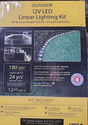 Cree Outdoor 12V LED Linear Lighting Kit 12FT Garden Landscape Light Strip - Image 1 of 4