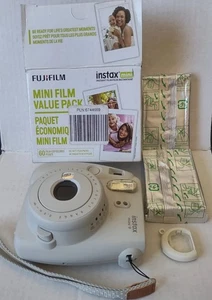 Cámara fotográfica instantánea Fujifilm Instax Mini 9 blanca/gris con 2 carros de película nuevos, probada - Imagen 1 de 7