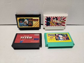 Lot of 4 Nintendo Famicom Japan Yokai Dochuki Momotaro Dentetsu Doraemon Tetris