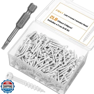 MorningRo #8 x 1-1/4" weiße Verkleidung Schrauben 2 Pfund Box, ca. 580 Teile, robust - Bild 1 von 5