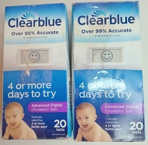 ZWEI ClearBlue Advanced Digital Ovulationstest 20 Fruchtbarkeit Ablaufdatum 9/25+ - Bild 1 von 7