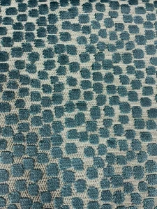 8 yds Kravet Thom Filicia Flurries Teal Blue Bespeckled Velvet Upholstery Fabric - Picture 1 of 14