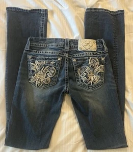 Miss Me Signature Boot Jeans Size 26x37 Embroidered JE8779BZ MK 225 - Picture 1 of 10