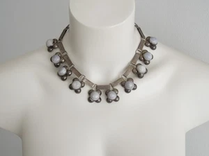 Vintage Kette Collier Silber geprüft Chalzedon Massiv 111,1 g/ca.44 cm - Bild 1 von 8