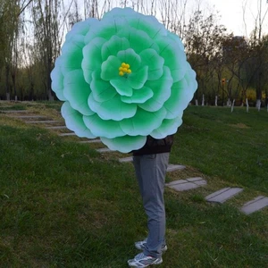 3D Flower Design Silk Peony Floral Parasol Bamboo Umbrellas Cosplay Party Show - Picture 1 of 12