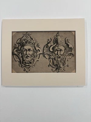 1720 Оригинальные Барочные Гравюры Маск Иоганна Эйслера - Изображение 1 из 4