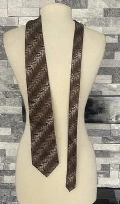 Bruno Piattelli 领带 100% 真丝棕色橙色纯丝绸 — 第 1/4 张图片