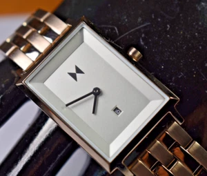 Reloj MVMT Signature fecha cuadrada para mujer esfera blanca ¡BATERÍA NUEVA! - Imagen 1 de 8