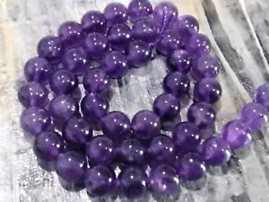 Natural South African Amethyst, 8mm , Grade AB, Medium Purple, Approx 48pce - Picture 1 of 2