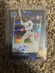 Isaac Parades 2021 Donruss Optic Auto Rated Rookie Black Cracked Ice /25 - Picture 1 of 4