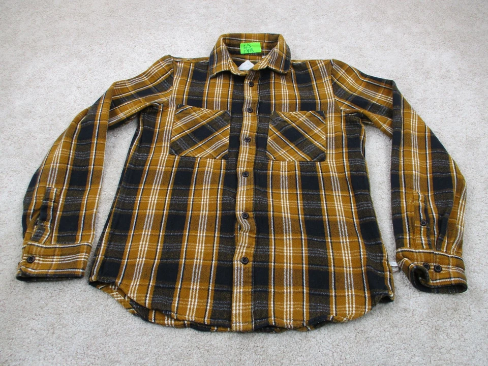 Camisa Altamont Hombres Pequeña Marrón Azul Franela Binaria Cuadros Algodón Informal Abotonada Foto 1 de 4