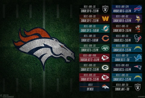 Denver Broncos 2023 Regular Season Schedule Poster Multiple sizes Cover