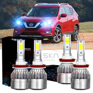 Hi/Lo Bulbs H9 + H11 8000K LED Headlight Kit For Nissan Rouge 15-17 Sentra 13-17 - Picture 1 of 12